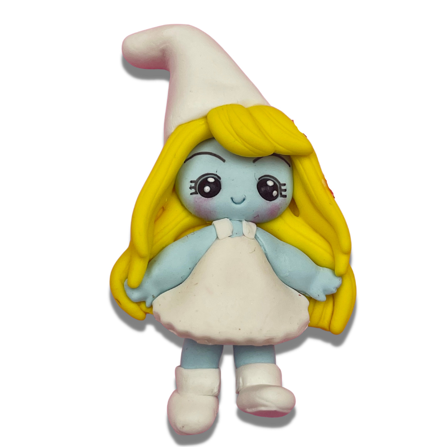 SMU14: Bead-Eye Smurfette Polymer Clay Charm Inspired