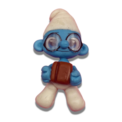SMU11: Brainy Smurf Polymer Clay Charm Inspired