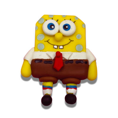 SB18: Yellow Spongebob Clay Hair Bow Center
