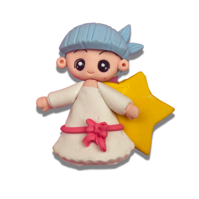 SAN12: Blue &amp; White Sanrio Inspired Polymer Clay Kawaii