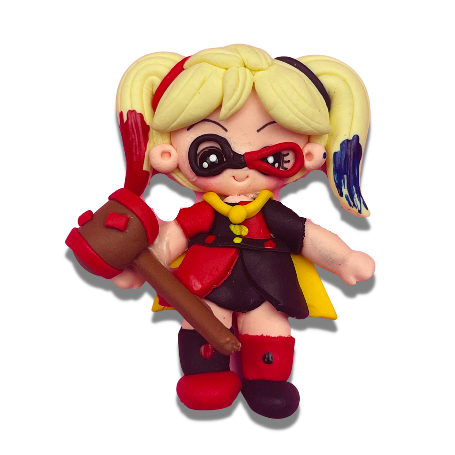 HQ12: Harley Quinn Inspired Polymer Clay HairBow Center DIY