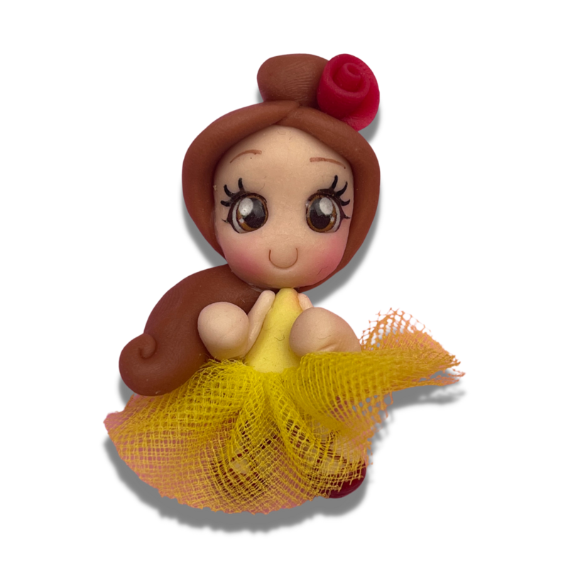 MT36: Clay Doll Polymer Clay Princess Belle Inspired Bow Center