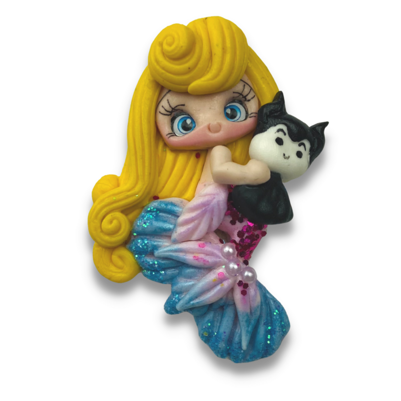 LJM11: Aurora Polymer Clay Mermaid Kawaii