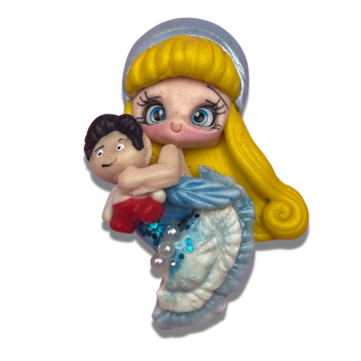 LJM14: Cinderella Inspired Polymer Clay Mermaid Kawaii