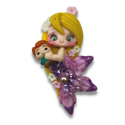 LJM13: Rapunzel Inspired Polymer Clay Mermaid Kawaii