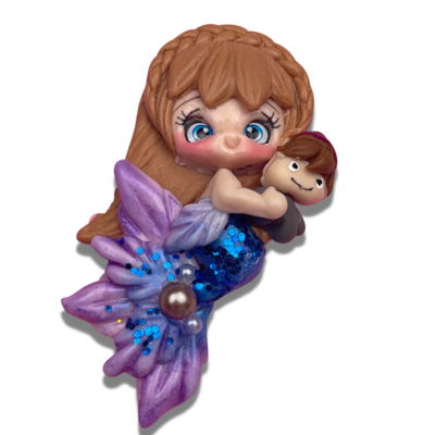 LJM19: Mulan Inspired Polymer Clay mermaid Kawaii
