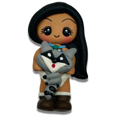 PO11: Polymer Clay Hair Bow Center Pocahontas