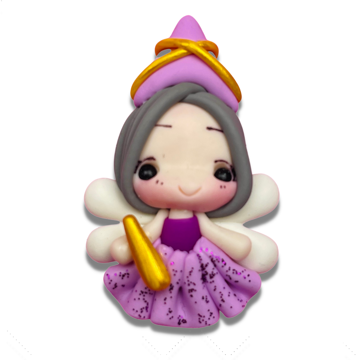 FGM11: Purple Fairy Godmother Clay Bow Centers