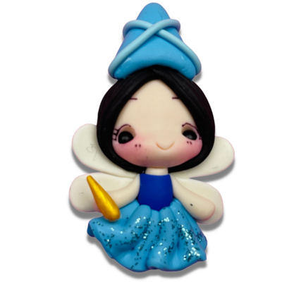 FGM12: Blue Fairy Godmother Clay Bow Centers