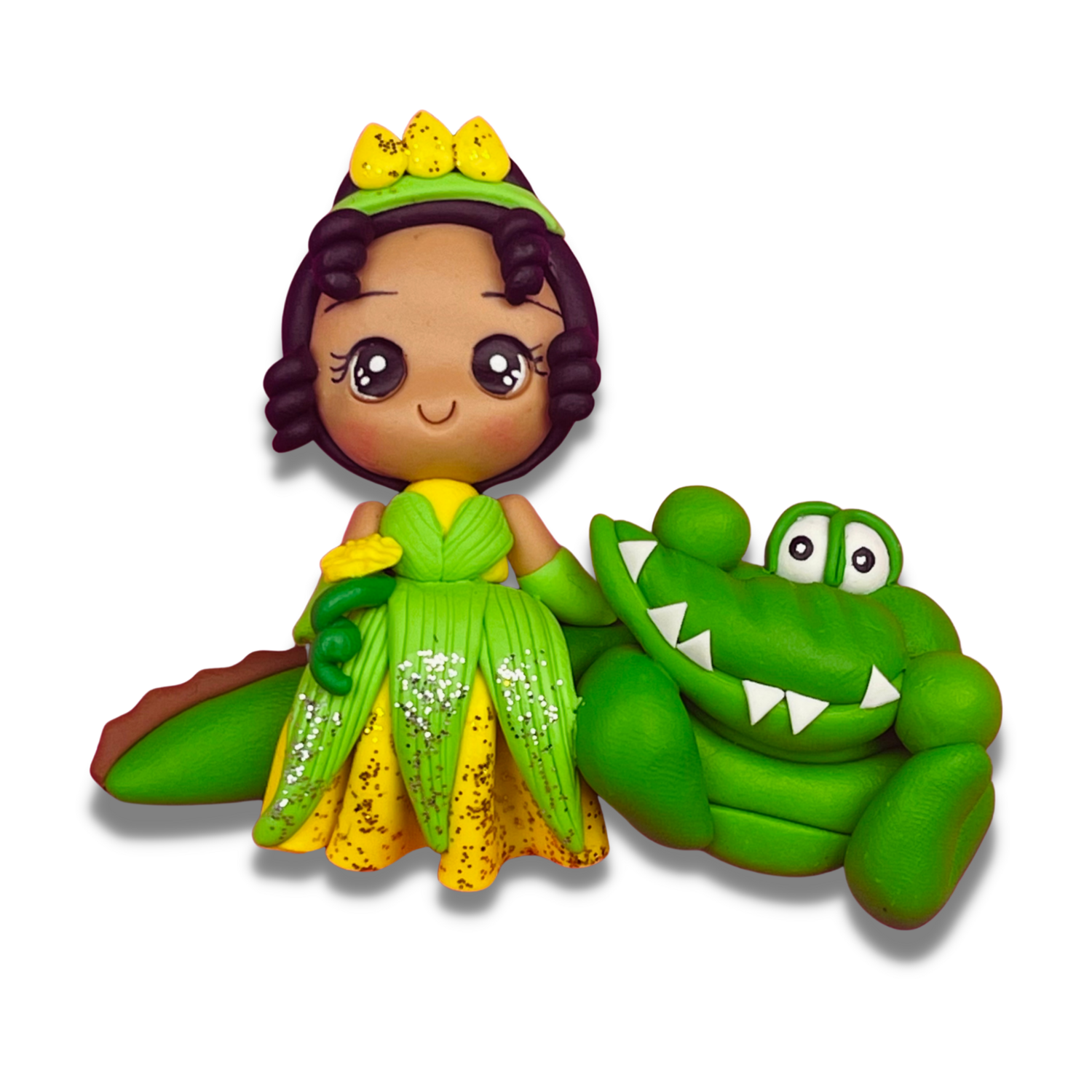 FC16: Painted  Eyes Handmade Clay Bow Center