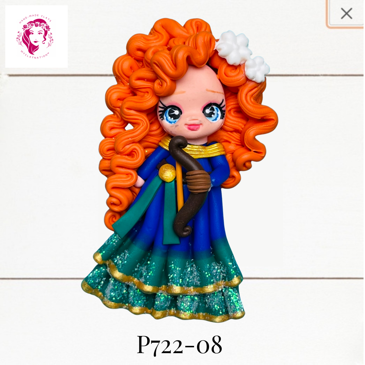 P722-08: Princess Inspired Clay Bow Center