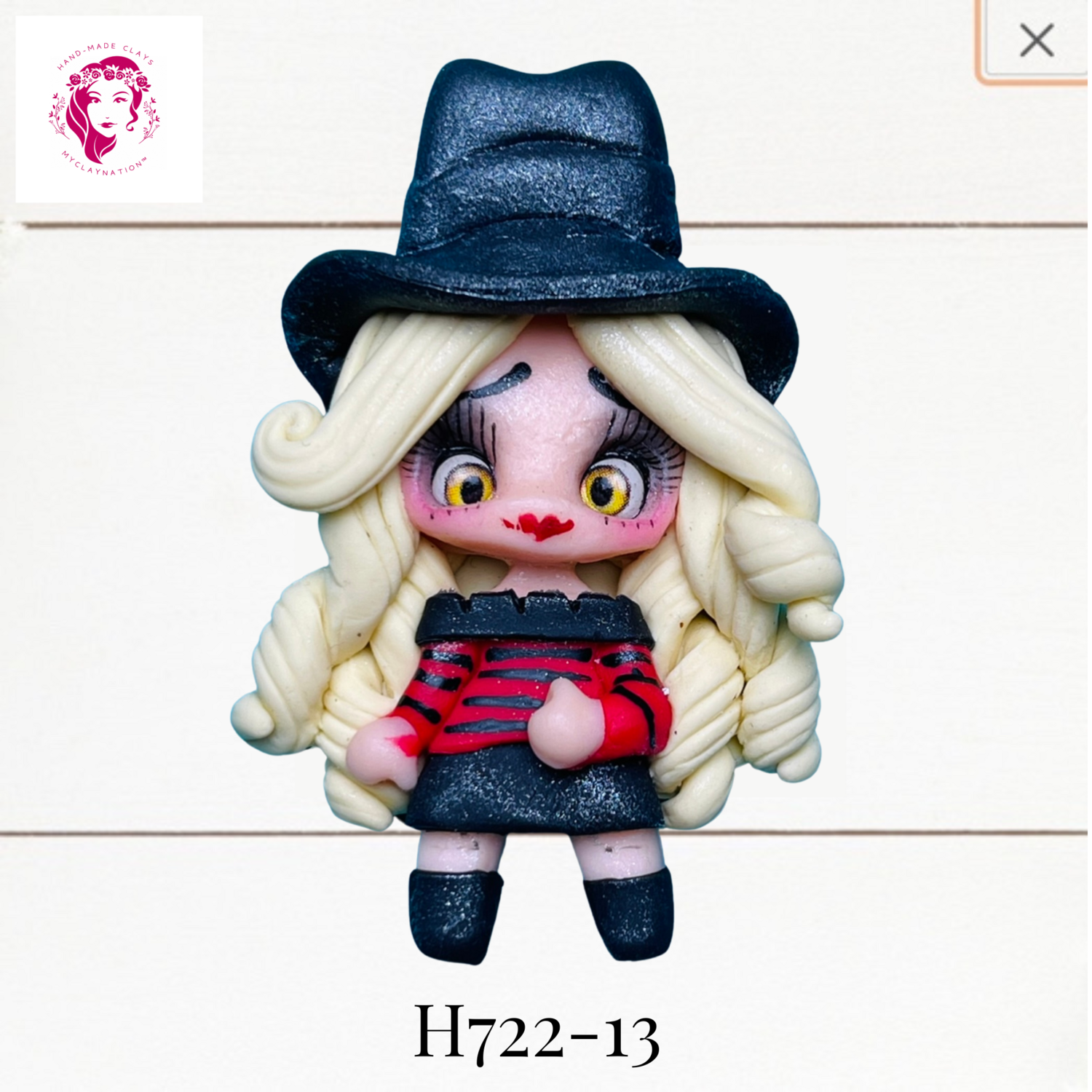 H722-13: Halloween Clay Bow Center