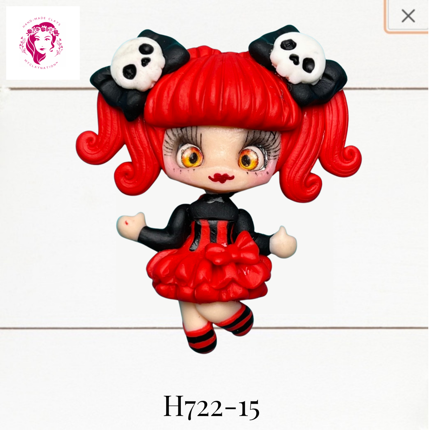 H722-15: Halloween Clay Bow Center
