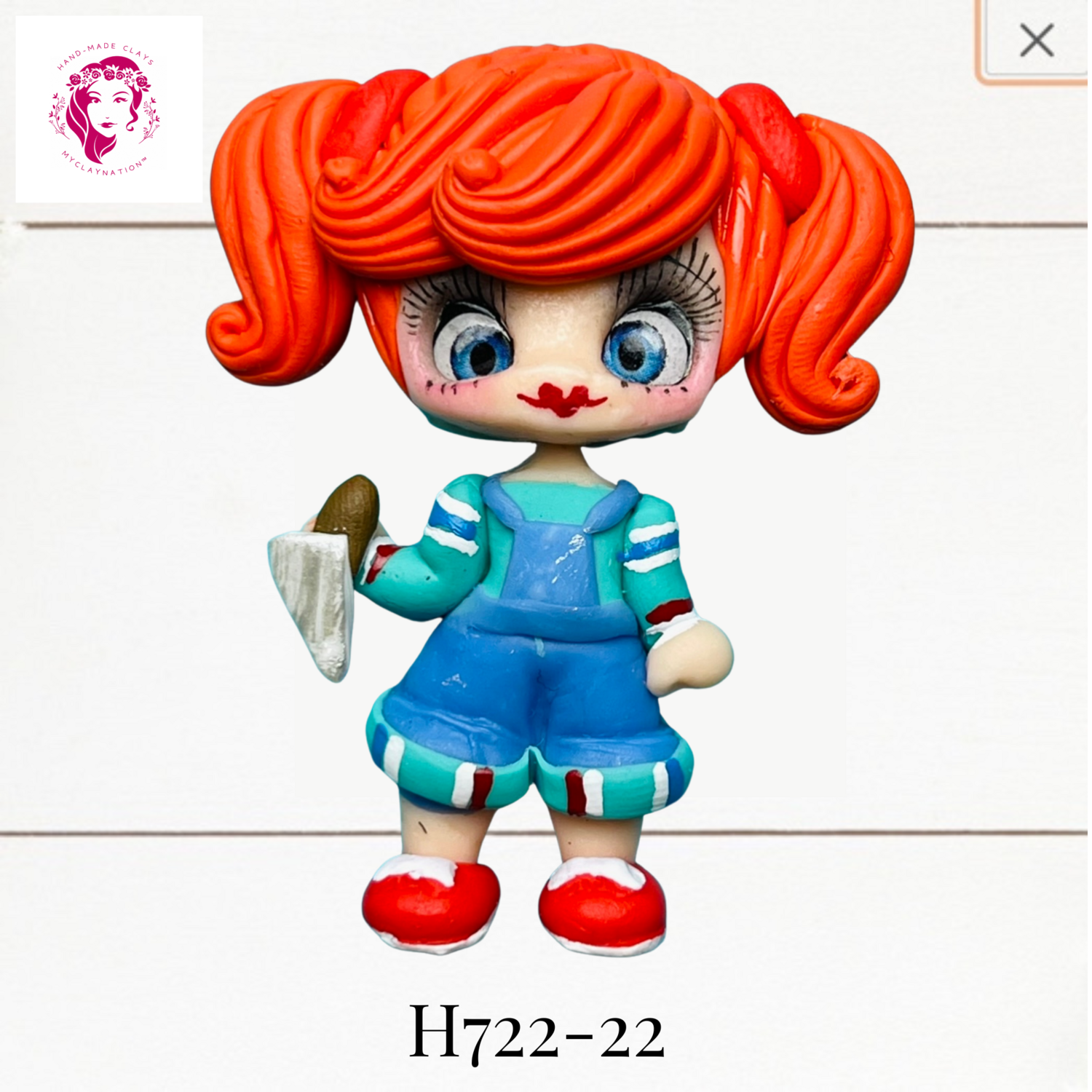 H722-22: Halloween Clay Bow Center