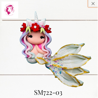 SM722-03: Summer Mermaid Clay Bow Center