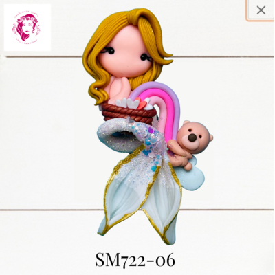 SM722-06: Summer Mermaid Clay Bow Center