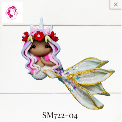 SM722-04: Summer Mermaid Clay Bow Center