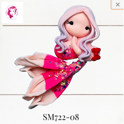 SM722-08: Summer Mermaid Clay Bow Center