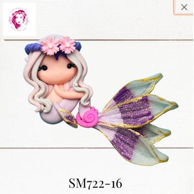 SM722-16: Summer Mermaid Clay Bow Center