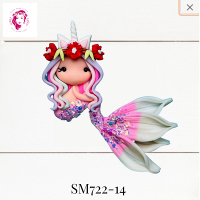 SM722-14: Summer Mermaid Clay Bow Center