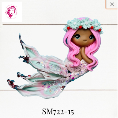 SM722-15: Summer Mermaid Clay Bow Center