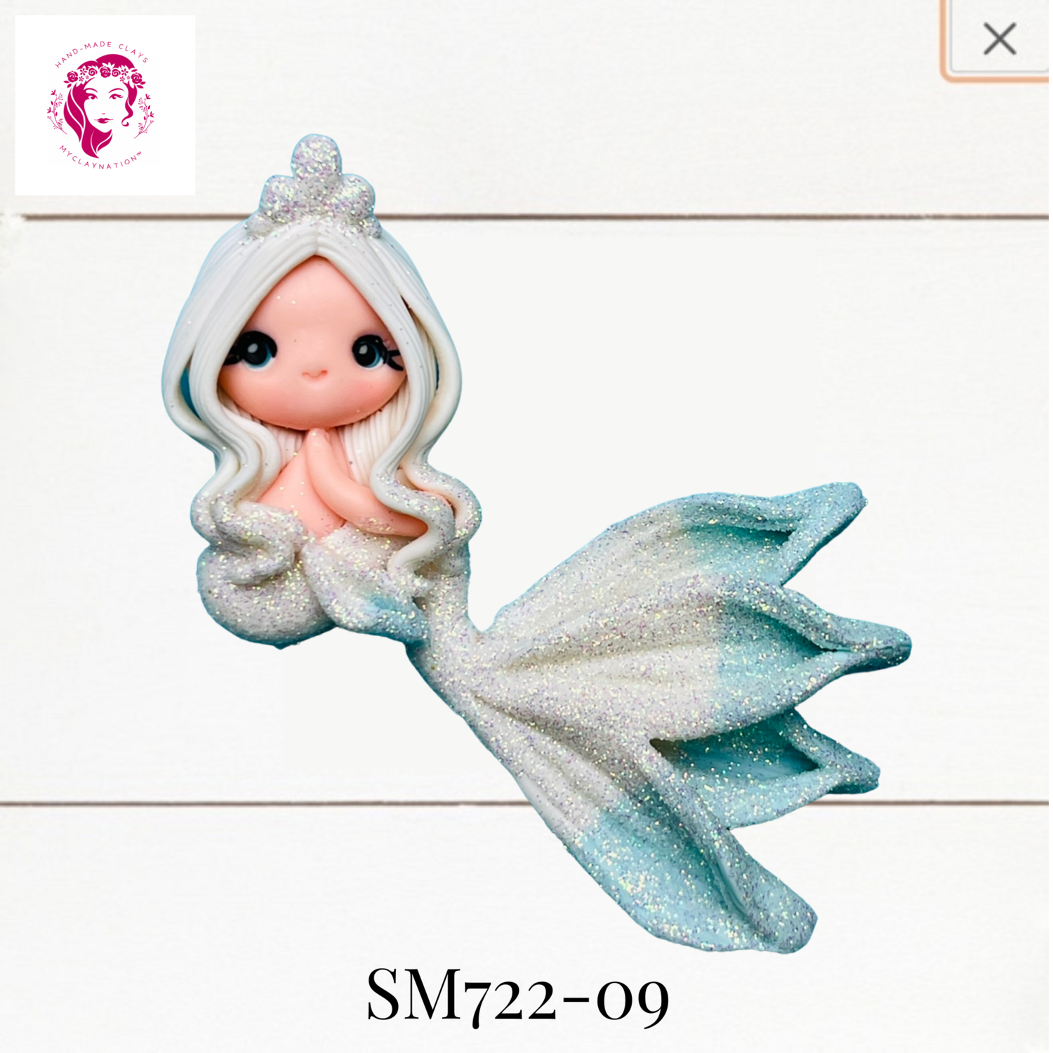 SM722-09: Summer Mermaid Clay Bow Center