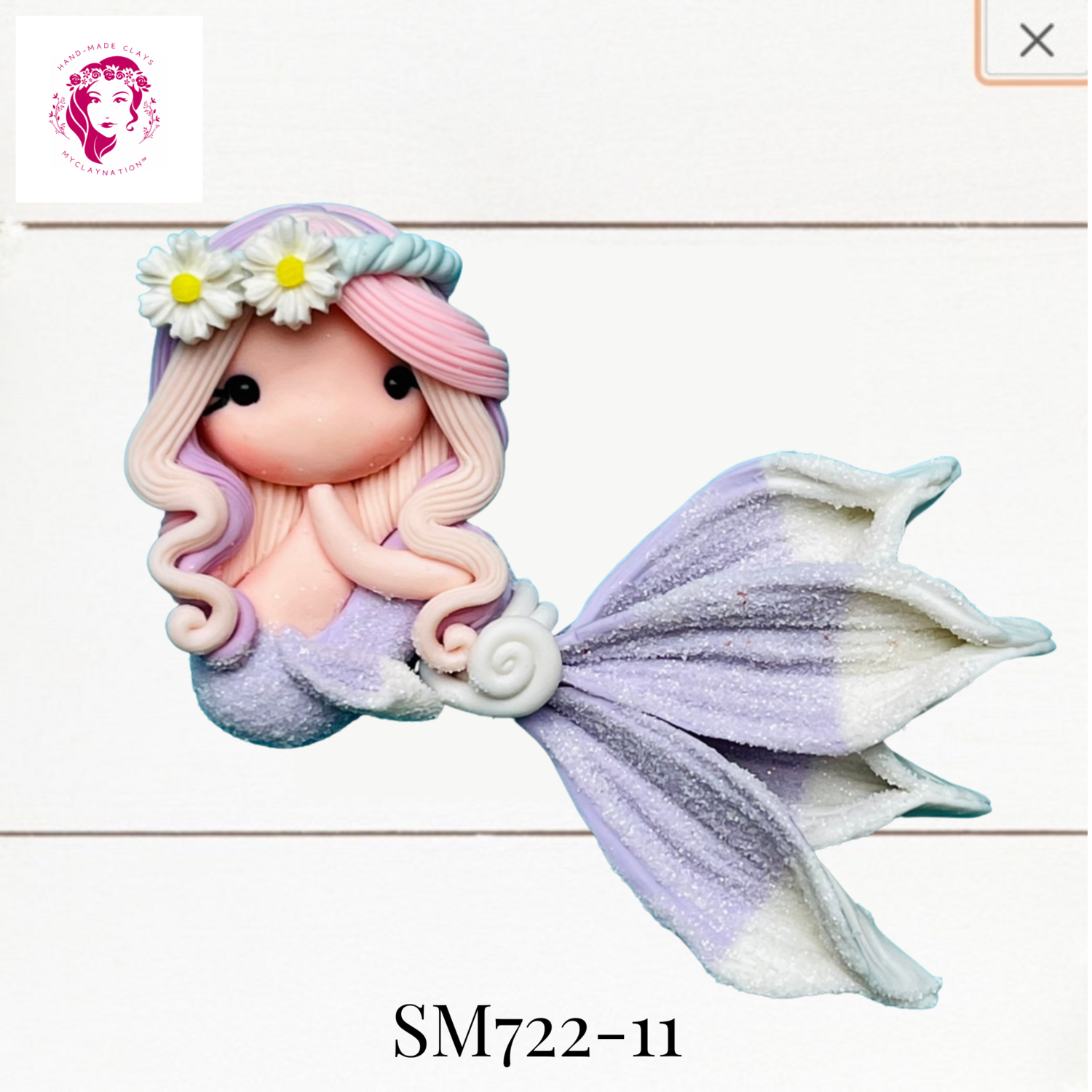 SM722-11: Summer Mermaid Clay Bow Center