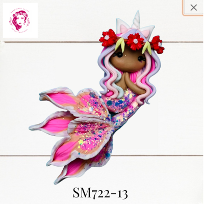 SM722-13: Summer Mermaid Clay Bow Center