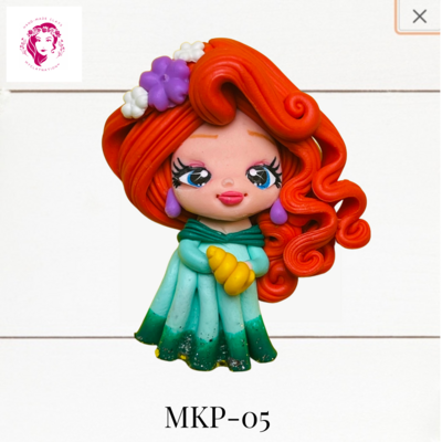 Princess Clay Hairbow Center Brave in Green Dress -MKP-05