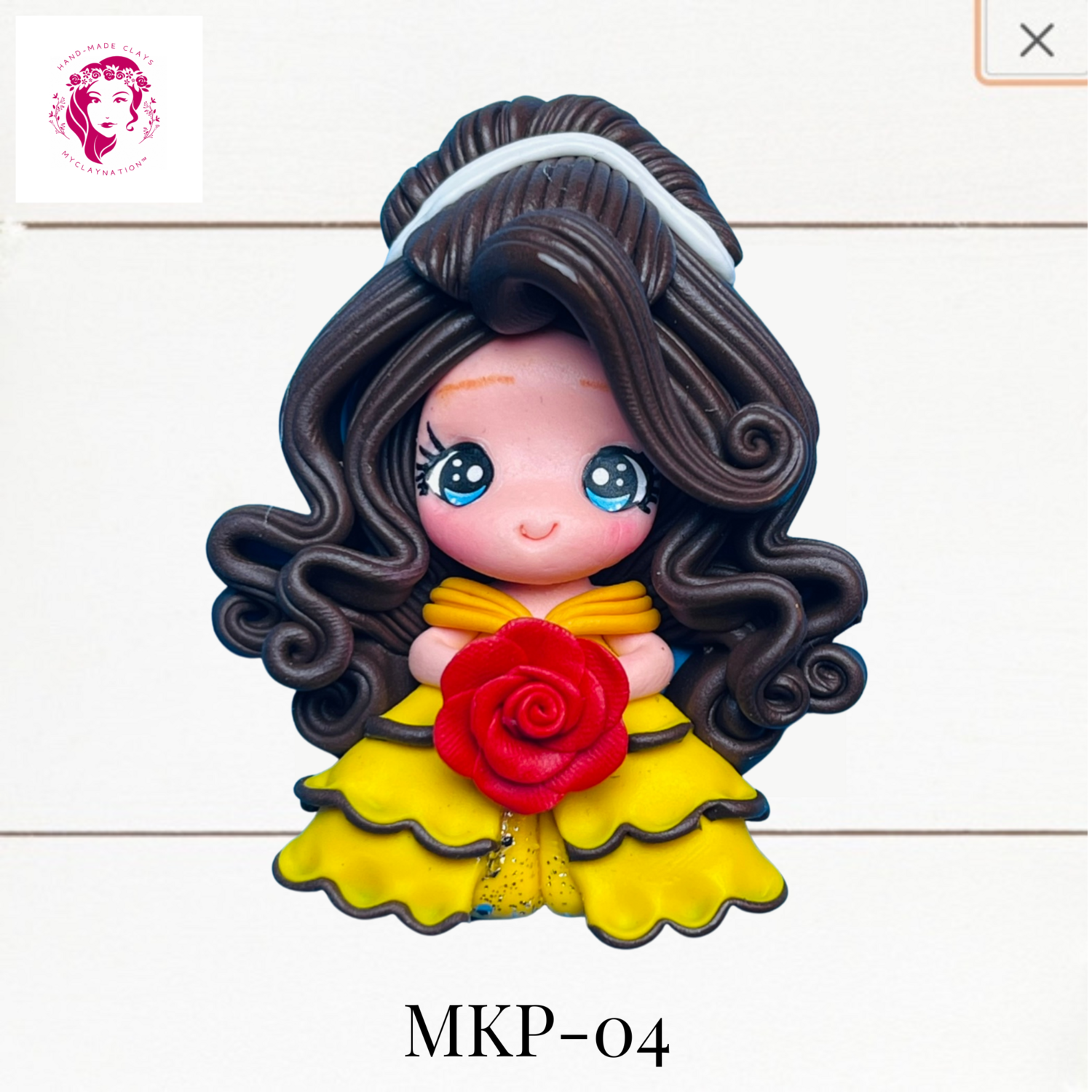 Princess Clay Hairbow Center Belle &amp; Rose -MKP-04