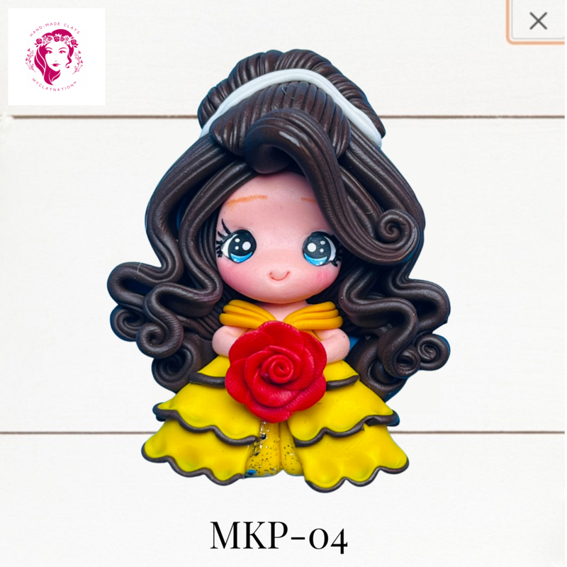Princess Clay Hairbow Center Belle &amp; Rose -MKP-04