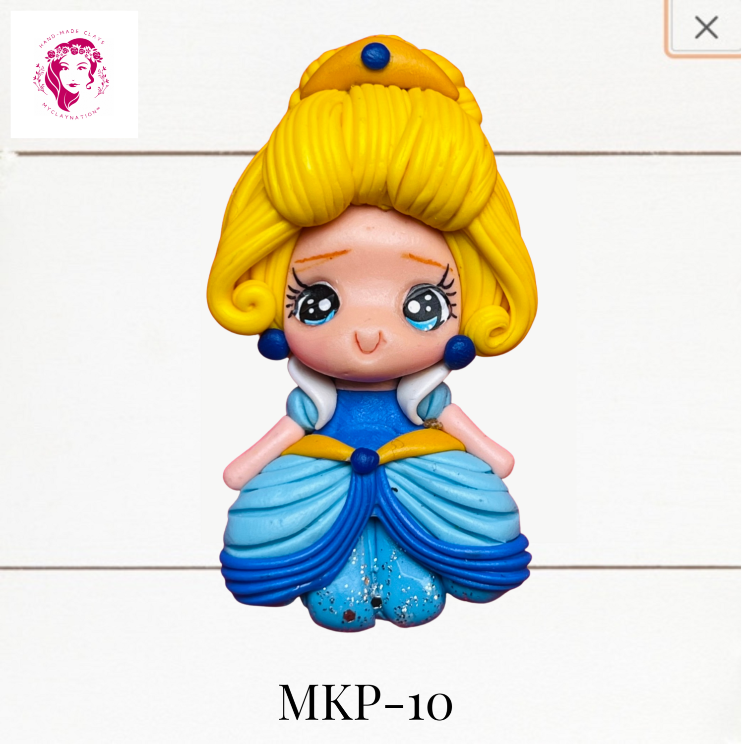 Princess Clay Hairbow Center Cinderella in Blue -MKP-10