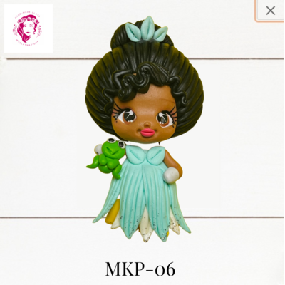 Princess Clay Hairbow Center Tiana &amp; Frog -MKP-06