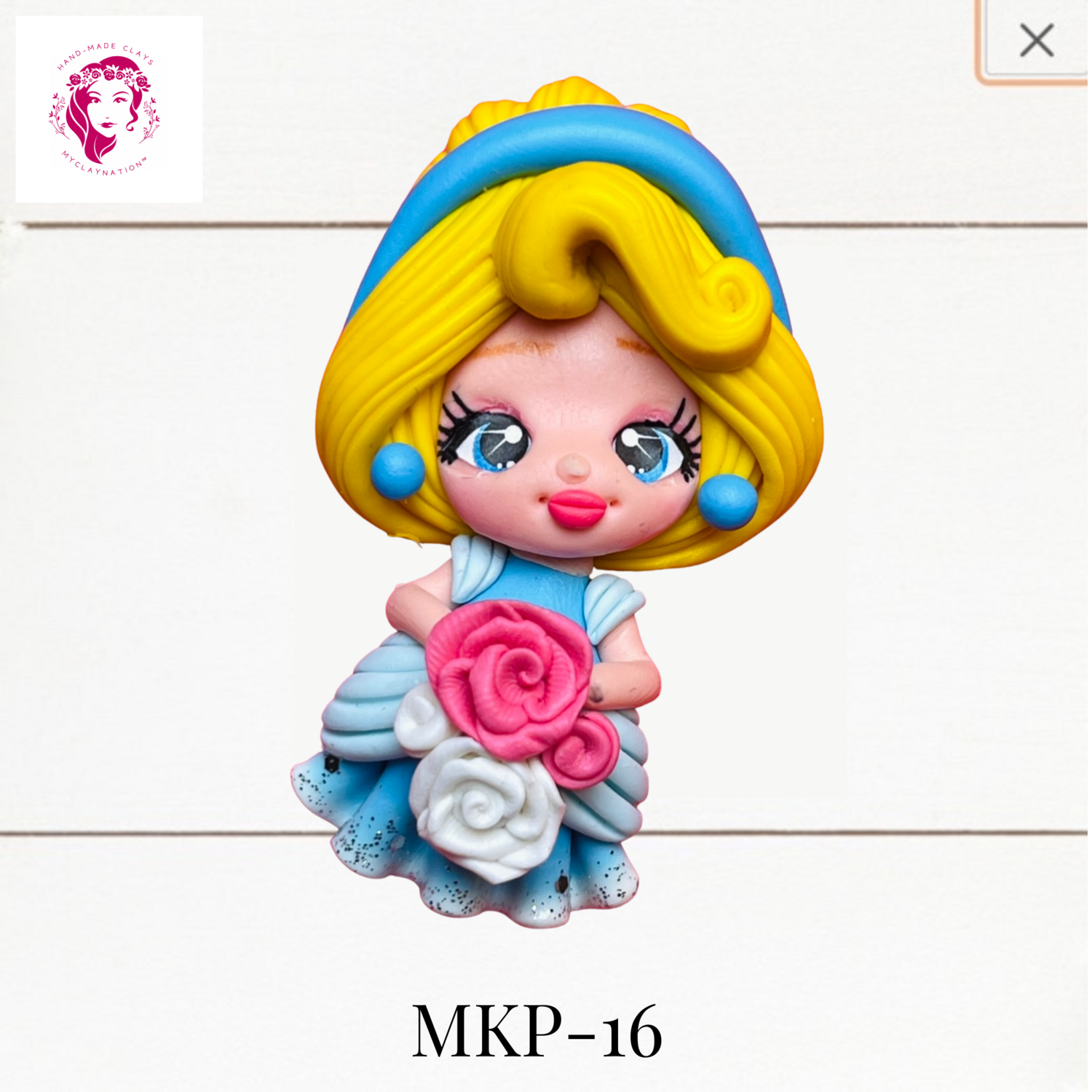 Princess Clay Hairbow Center Cinderella &amp; Flowers -MKP-15