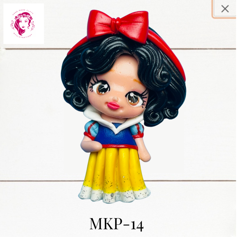 Princess Clay Hairbow Center Snow White Inspired -MKP-13