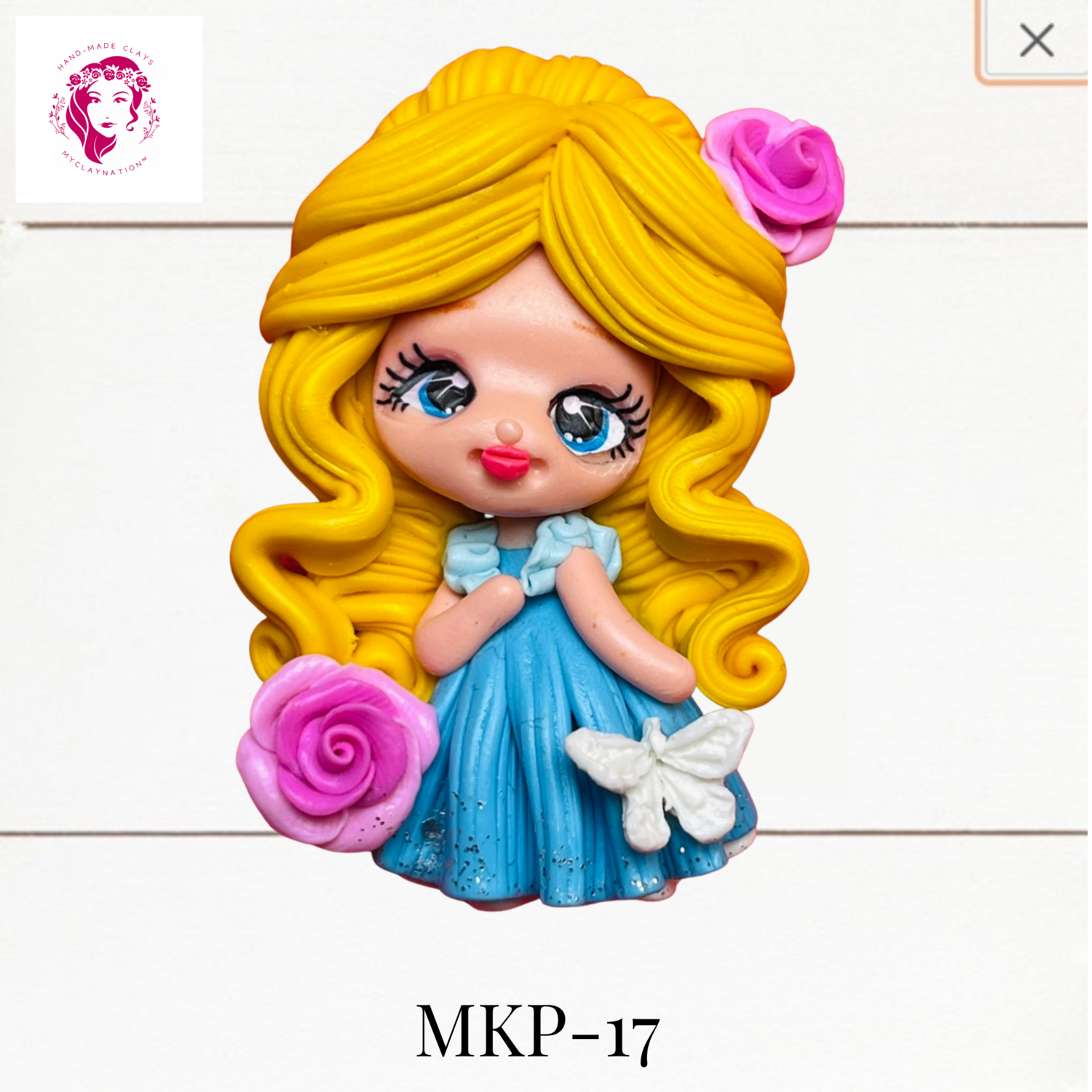 Princess Clay Hairbow Center Aurora &amp; Butterfly -MKP-17