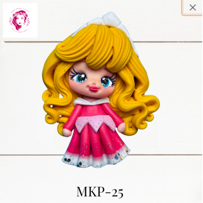 Princess Clay Hairbow Center Aurora in Pink Dress -MKP-25