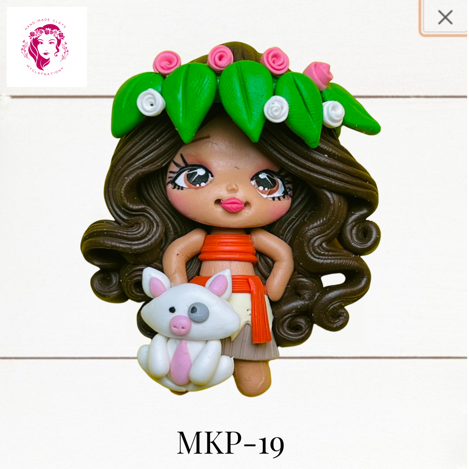 Princess Clay Hairbow Center Moana &amp; Cat -MKP-19