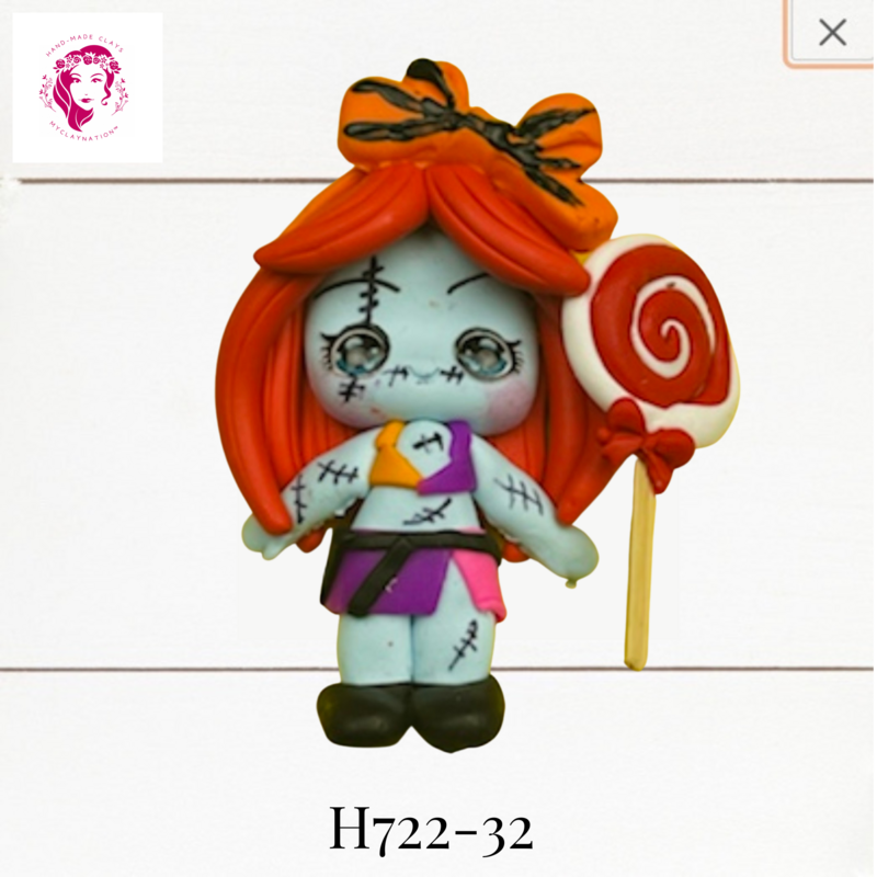 H722-32: Halloween Clay Bow Center