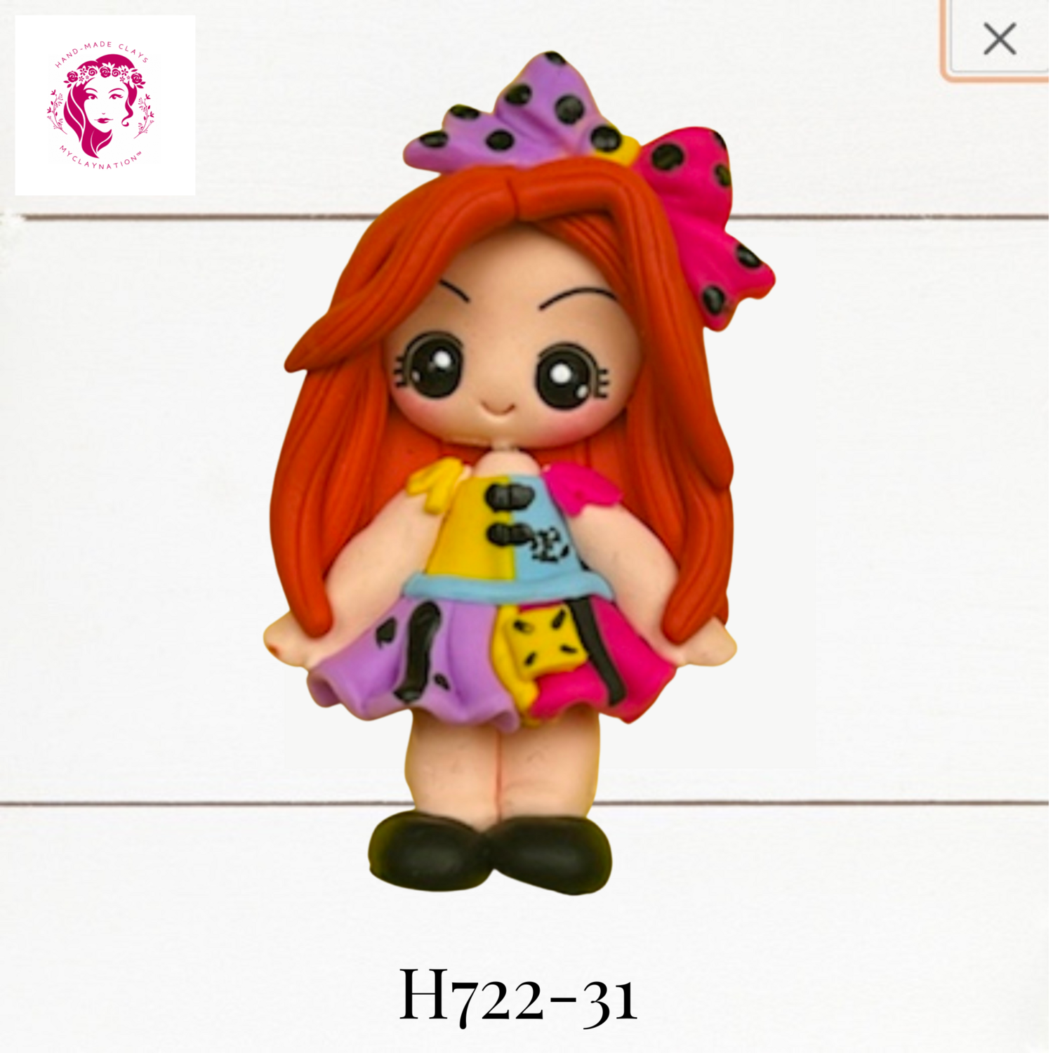 H722-31: Halloween Clay Bow Center