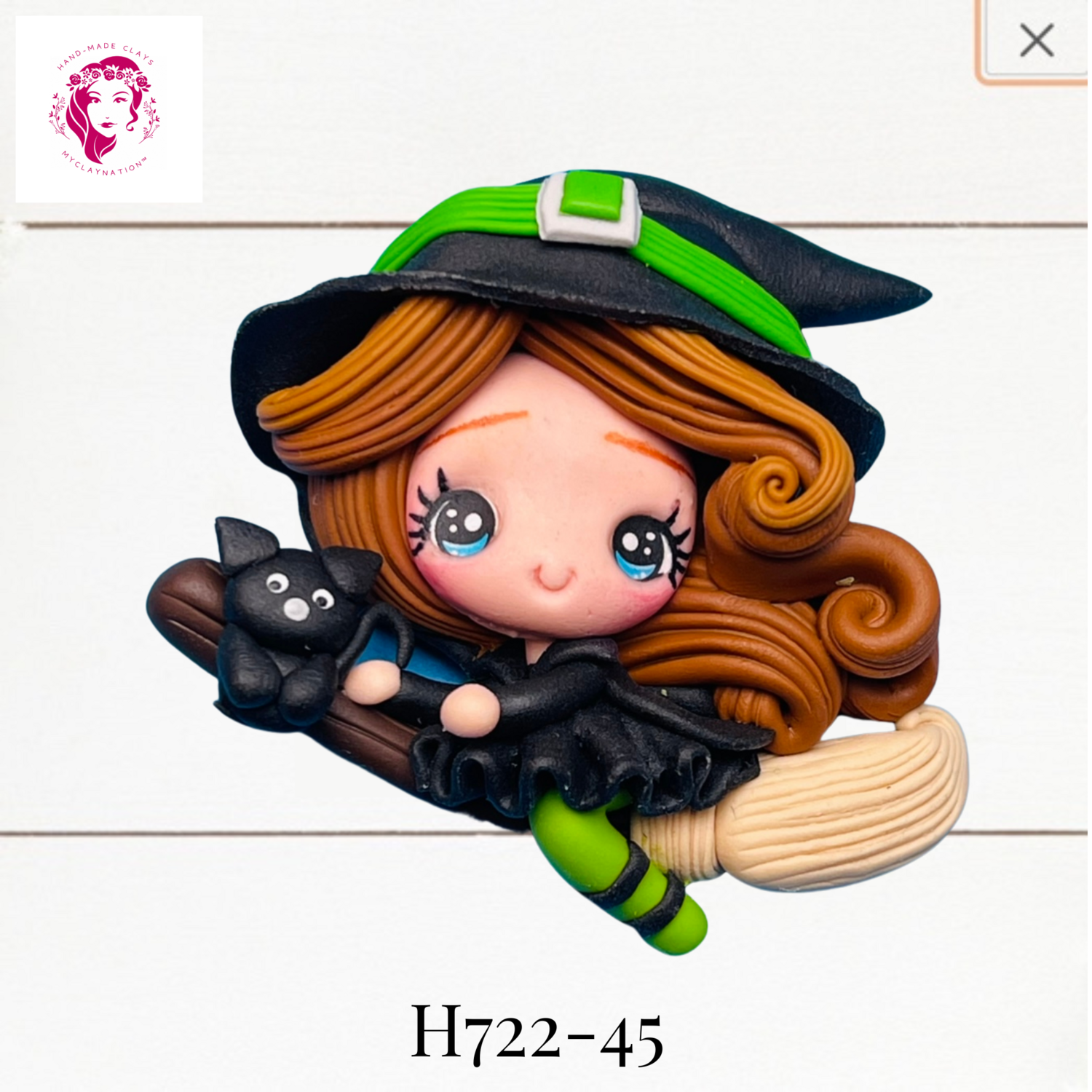 H722-45: Halloween Clay Bow Center