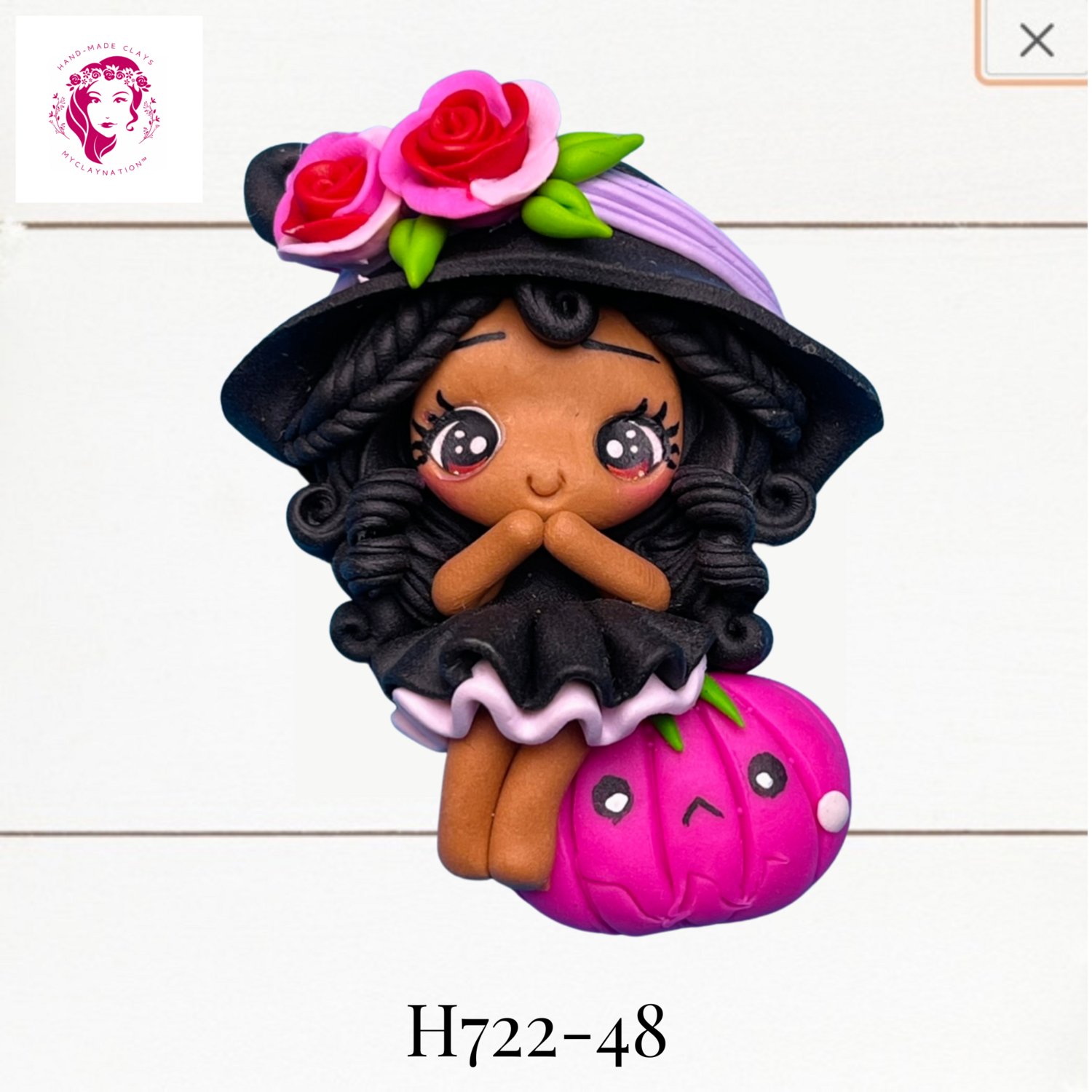 H722-48: Halloween Clay Bow Center