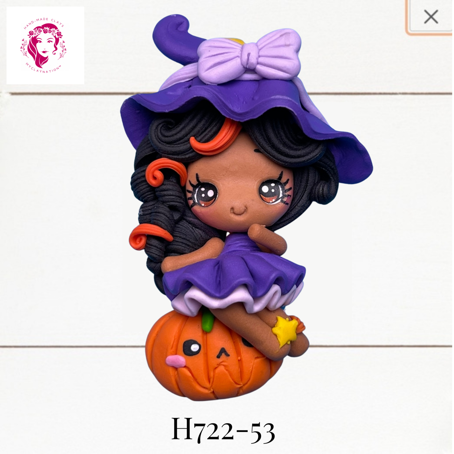 H722-53: Halloween Clay Bow Center