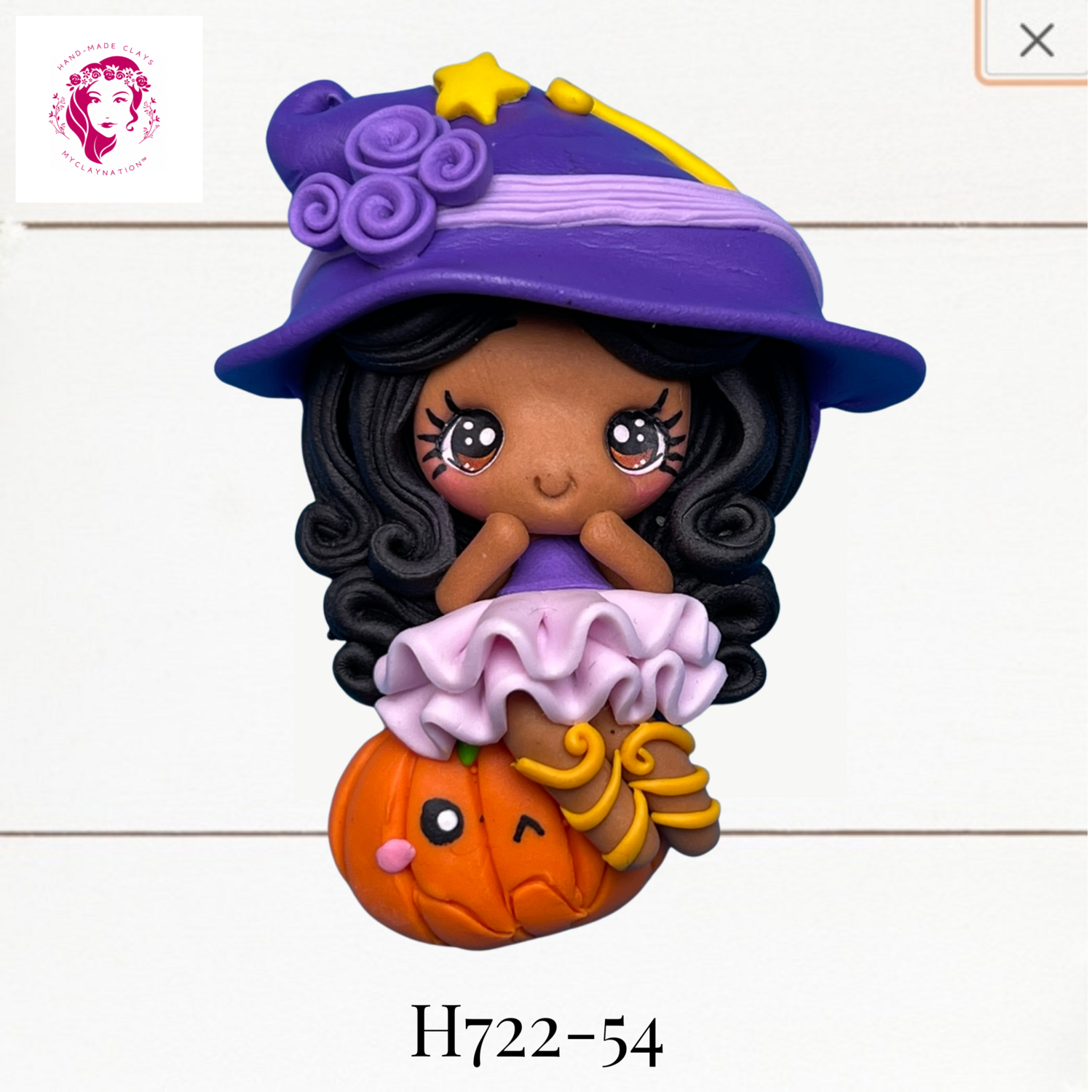 H722-54: Halloween Clay Bow Center