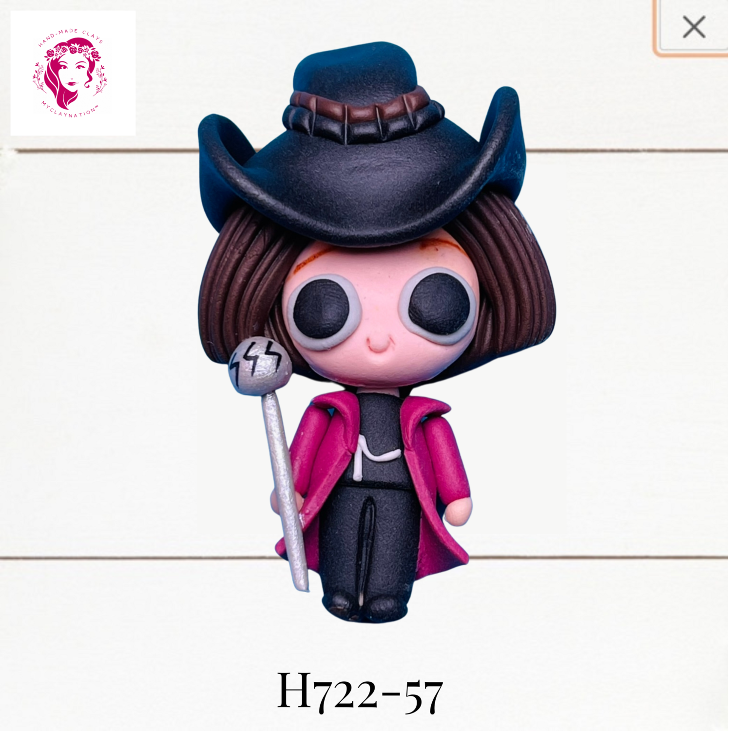 H722-57: Halloween Clay Bow Center