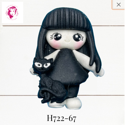 H722-67: Halloween Clay Bow Center