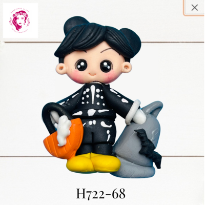 H722-68: Halloween Clay Bow Center