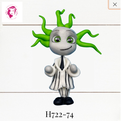 H722-74: Halloween Clay Bow Center