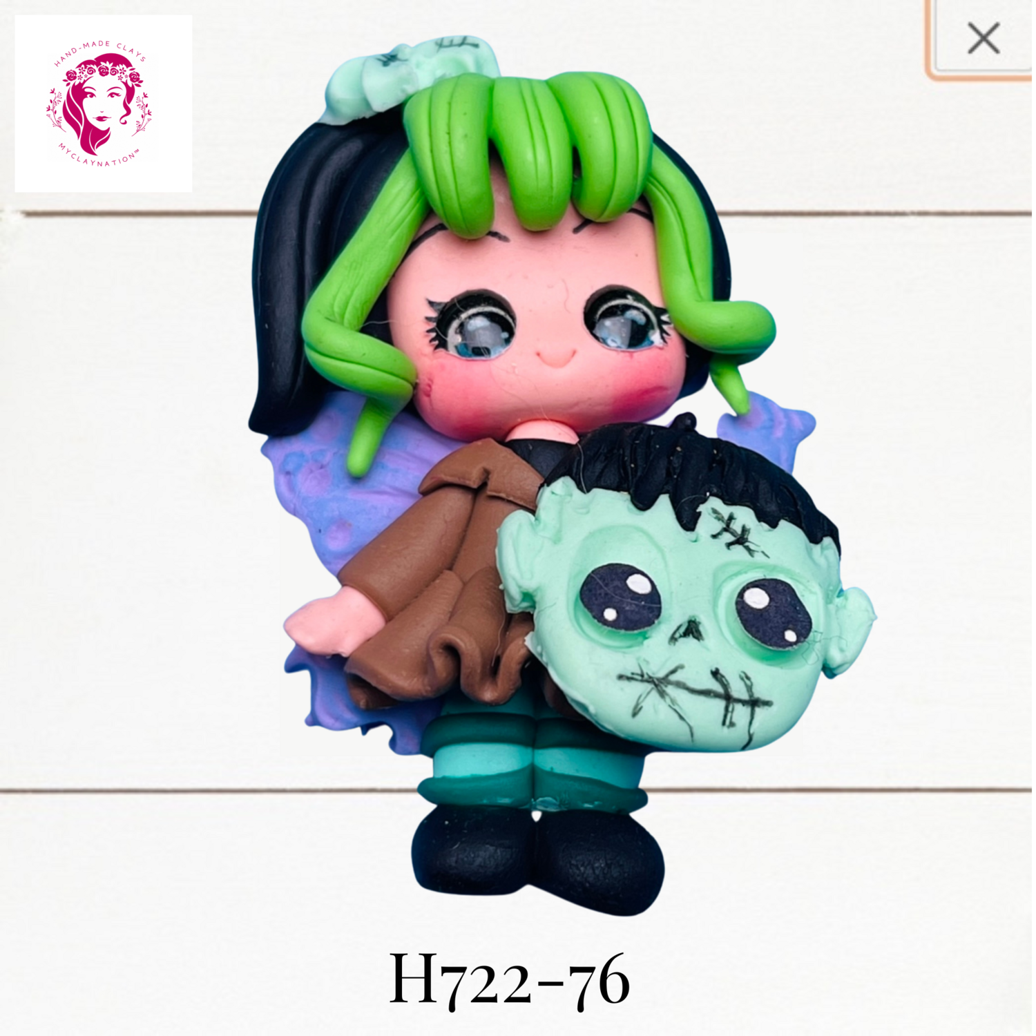 H722-76: Halloween Clay Bow Center