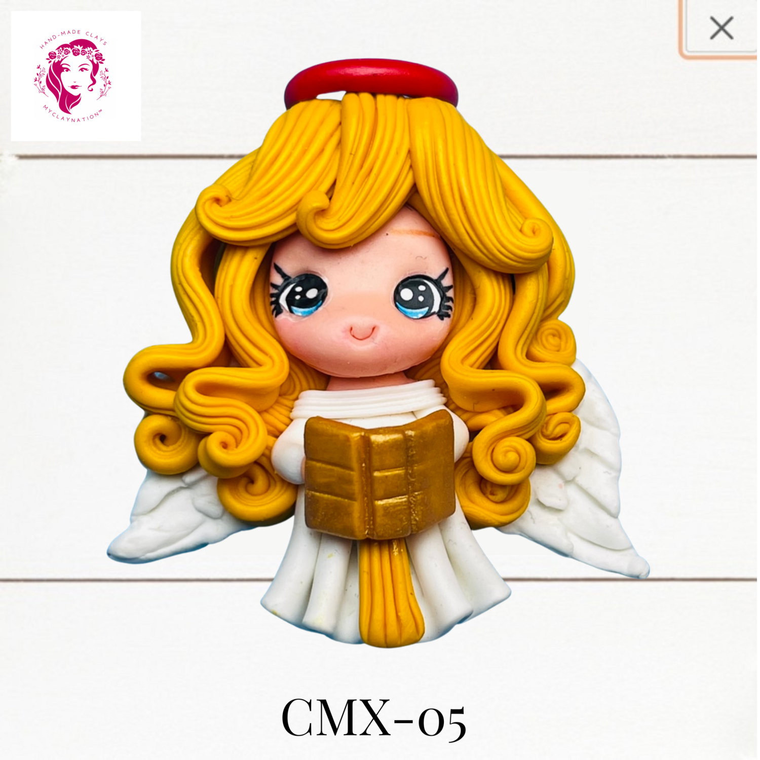 Christmas Clay Hairbow Center Blonde Angel -CMX-05